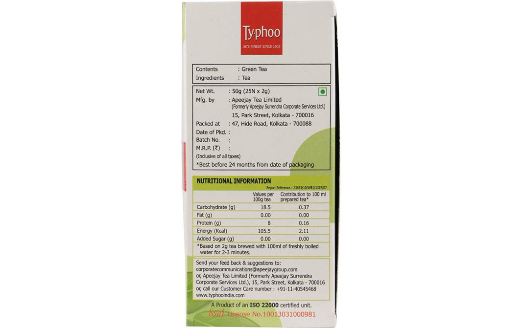 Typhoo Green Tea    Box  25 pcs